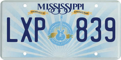 MS license plate LXP839