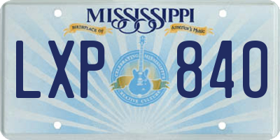 MS license plate LXP840