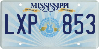 MS license plate LXP853