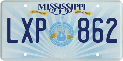 MS license plate LXP862