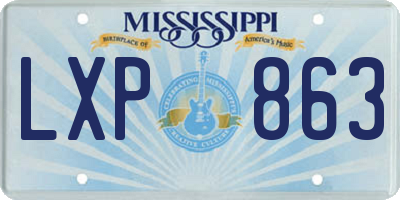 MS license plate LXP863