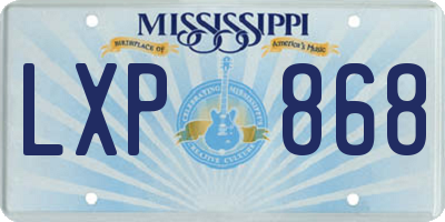 MS license plate LXP868