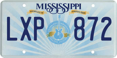 MS license plate LXP872