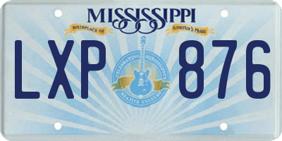 MS license plate LXP876