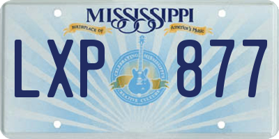MS license plate LXP877