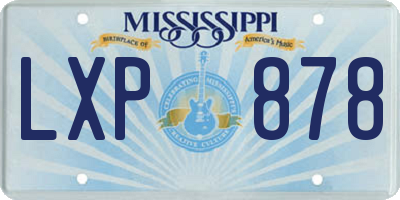 MS license plate LXP878