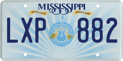 MS license plate LXP882