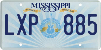 MS license plate LXP885