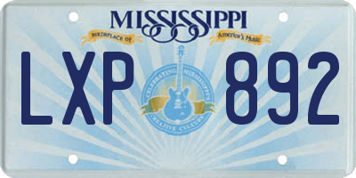 MS license plate LXP892