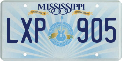 MS license plate LXP905