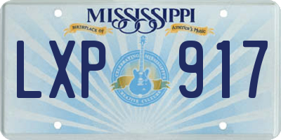 MS license plate LXP917