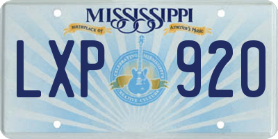 MS license plate LXP920