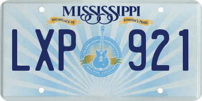 MS license plate LXP921