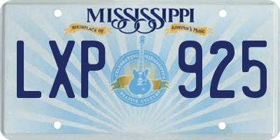 MS license plate LXP925