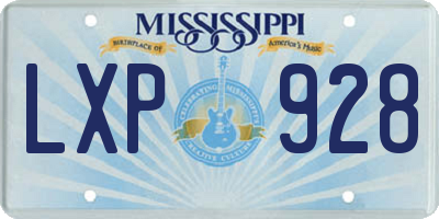 MS license plate LXP928