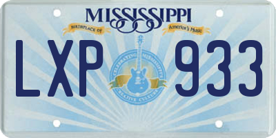 MS license plate LXP933