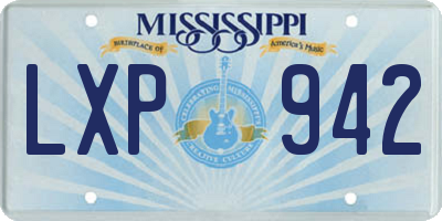 MS license plate LXP942
