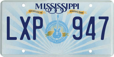 MS license plate LXP947