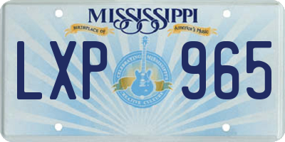 MS license plate LXP965