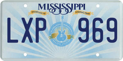 MS license plate LXP969