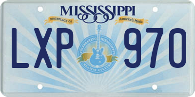 MS license plate LXP970