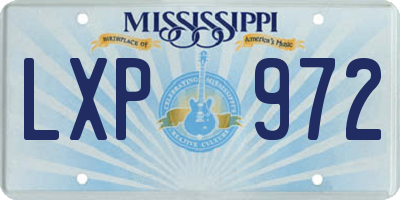 MS license plate LXP972
