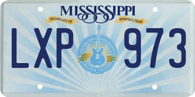 MS license plate LXP973