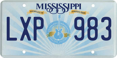 MS license plate LXP983