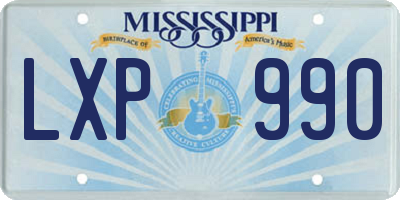 MS license plate LXP990