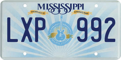 MS license plate LXP992