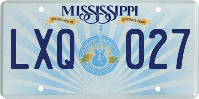 MS license plate LXQ027