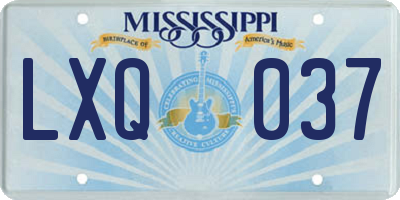 MS license plate LXQ037
