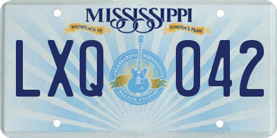 MS license plate LXQ042
