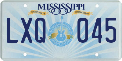 MS license plate LXQ045