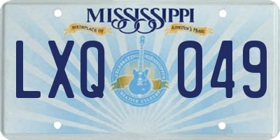 MS license plate LXQ049