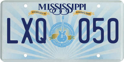 MS license plate LXQ050