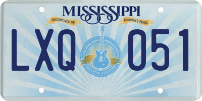 MS license plate LXQ051