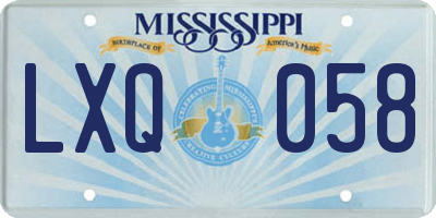 MS license plate LXQ058