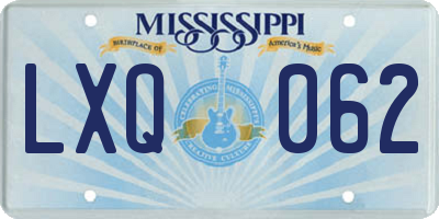 MS license plate LXQ062