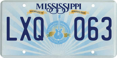 MS license plate LXQ063