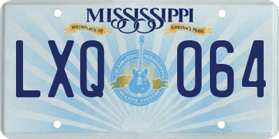 MS license plate LXQ064