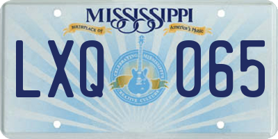 MS license plate LXQ065