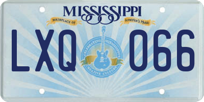MS license plate LXQ066