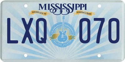 MS license plate LXQ070