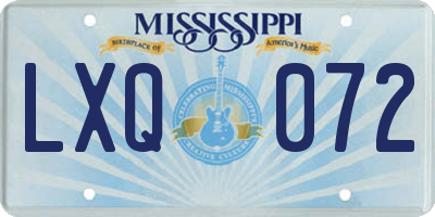MS license plate LXQ072
