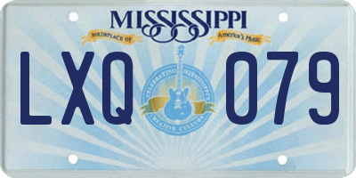 MS license plate LXQ079