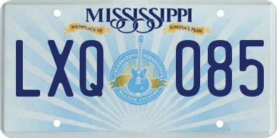 MS license plate LXQ085