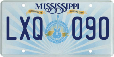 MS license plate LXQ090