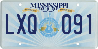 MS license plate LXQ091