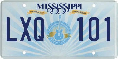 MS license plate LXQ101